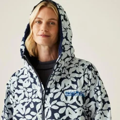 Adult Waterproof Changing Robe | Navy White Large Floral