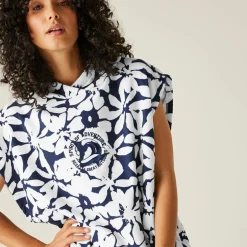 Adult's Towel Robe | Navy White Large Floral