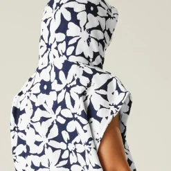 Adult's Towel Robe | Navy White Large Floral