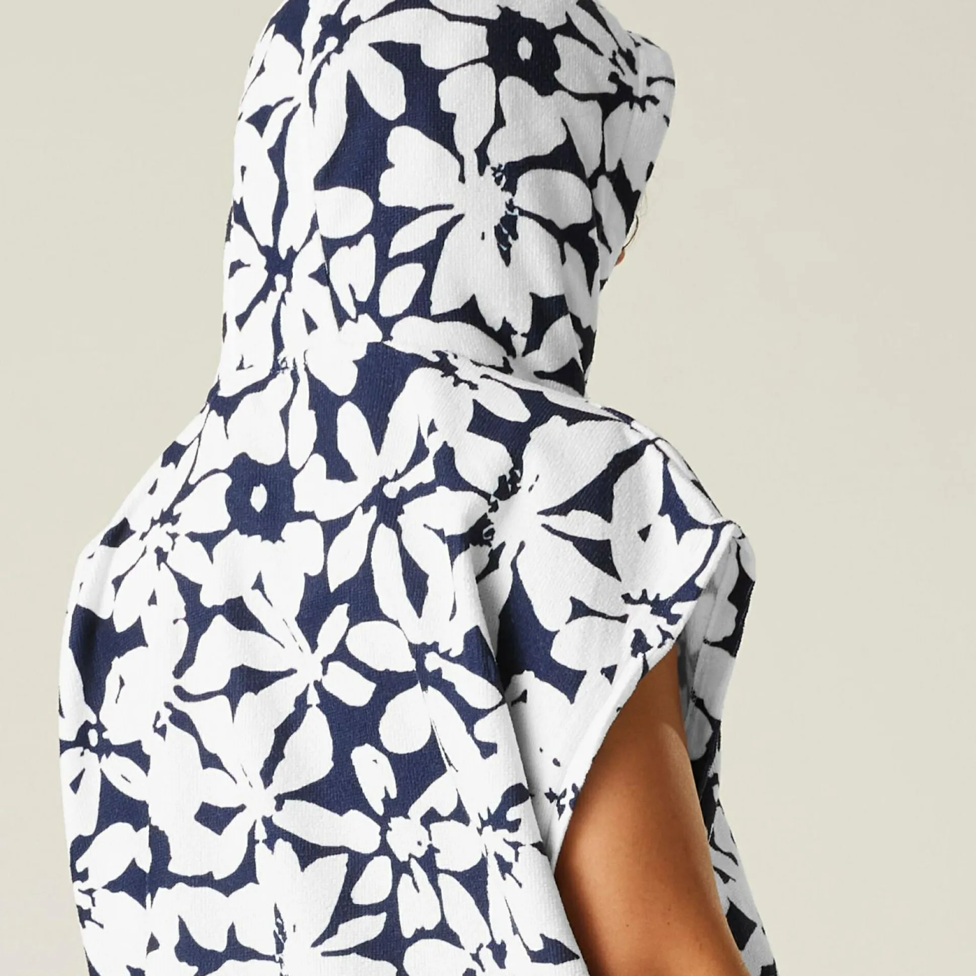 Adult's Towel Robe | Navy White Large Floral
