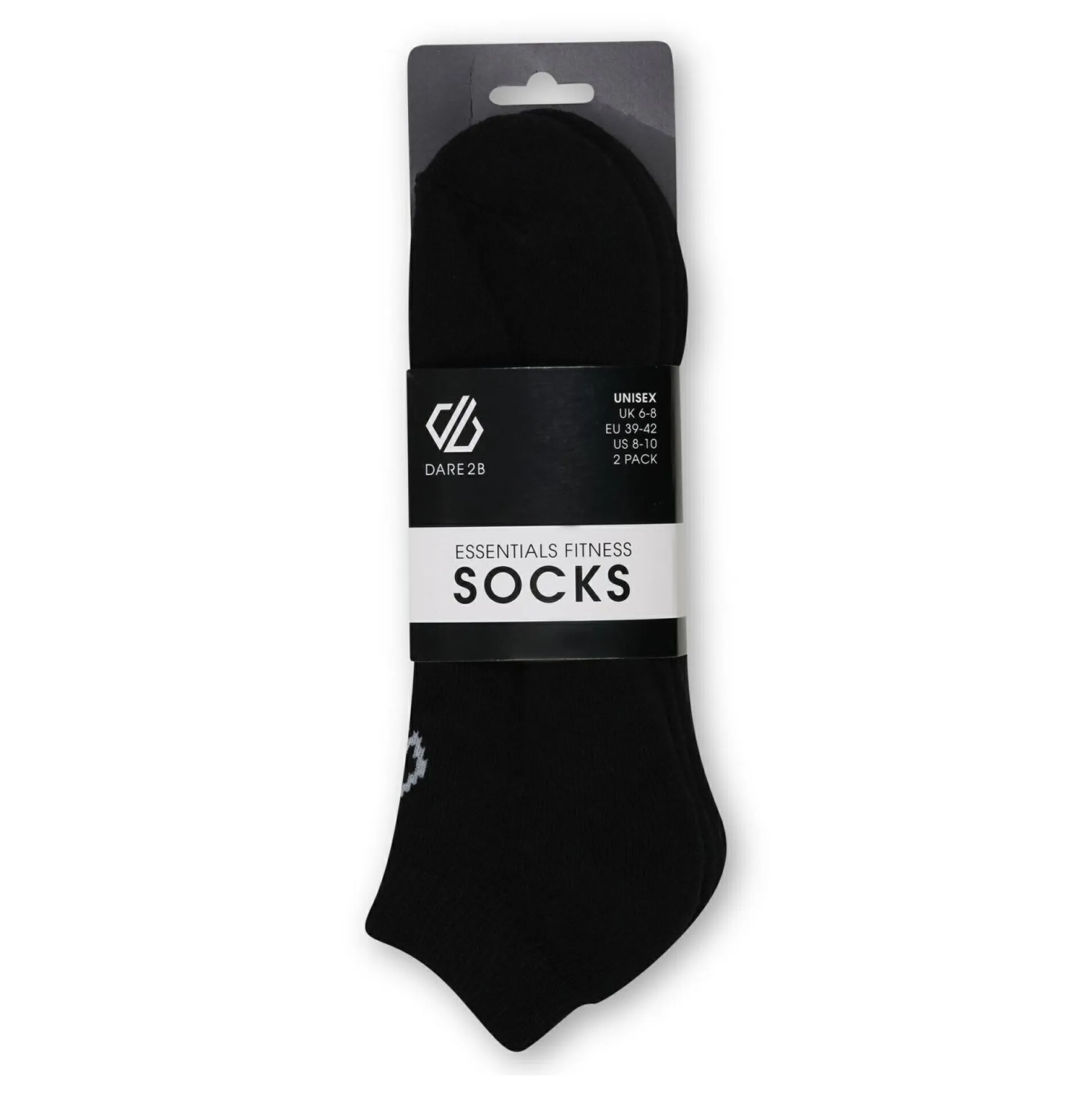 Dare 2b - Adult's Essentials No Show Socks 2 Pack | Black