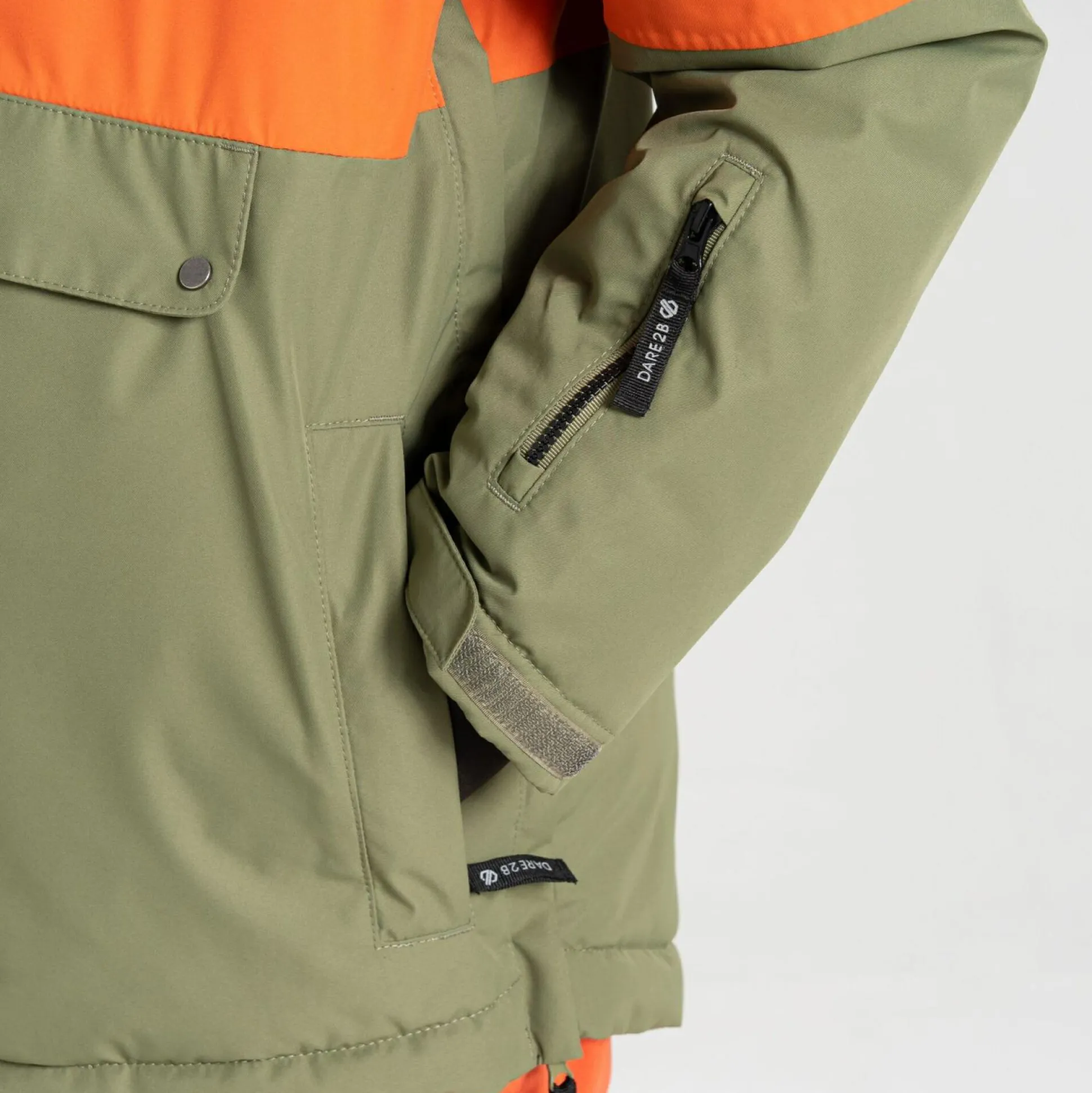 Dare 2b - Kids' Freehand Overhead Ski Jacket | Orange Rust Green