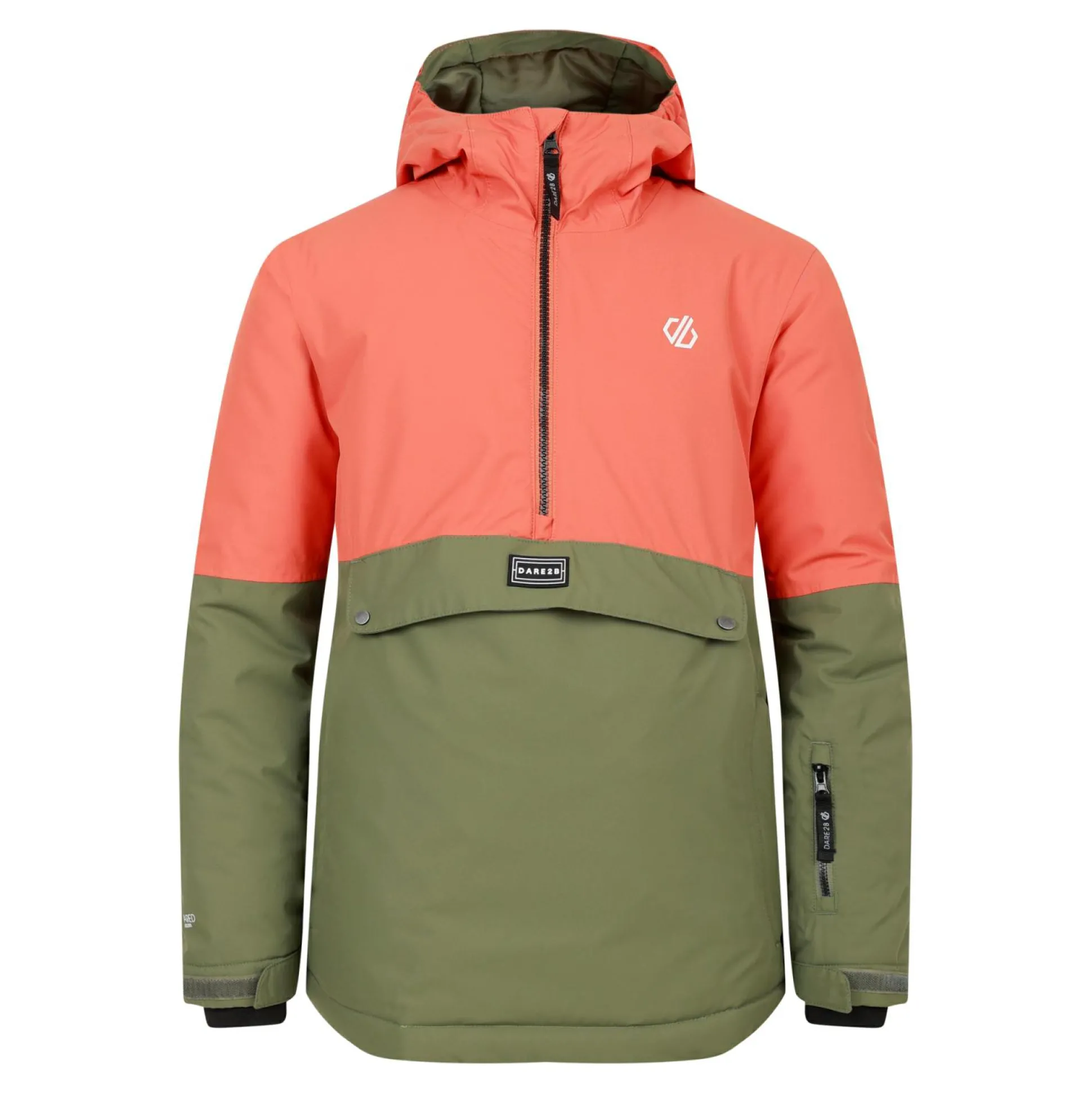 Dare 2b - Kids' Freehand Overhead Ski Jacket | Orange Rust Green