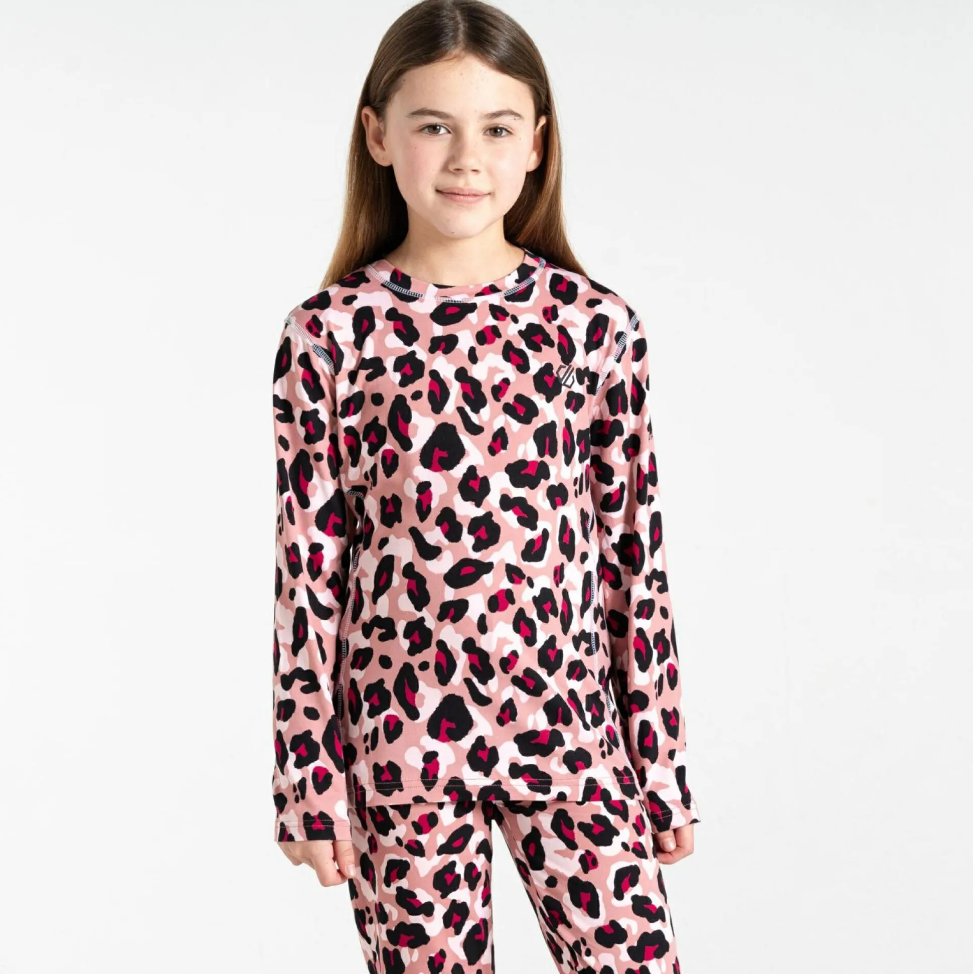 Dare 2b - Kids' Pow II Baselayer Set | Dusty Rose Cheetah Print