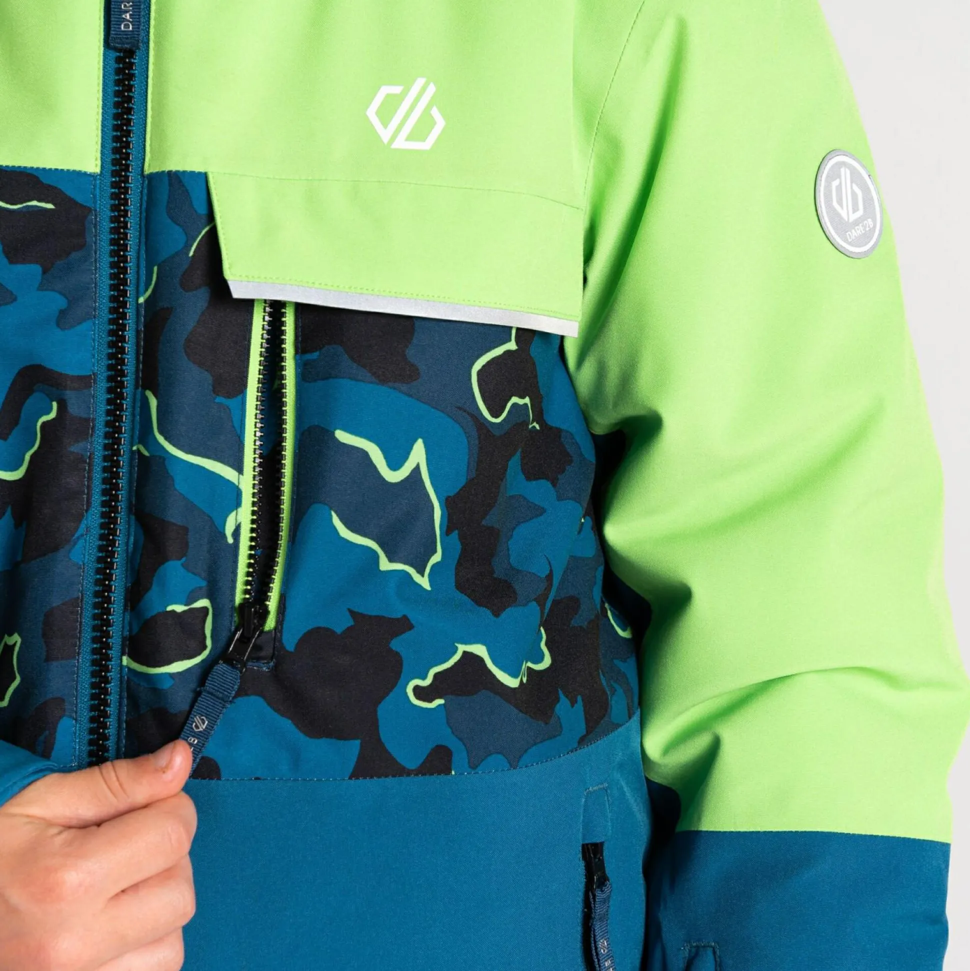 Dare 2b - Kids' Traverse II Ski Jacket | Green Blue Camo Print