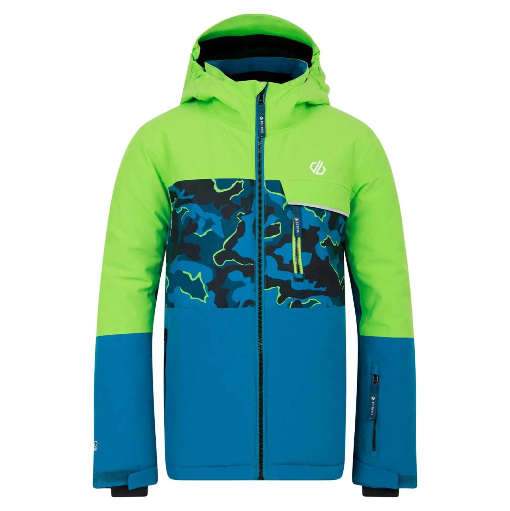 Dare 2b - Kids' Traverse II Ski Jacket | Green Blue Camo Print