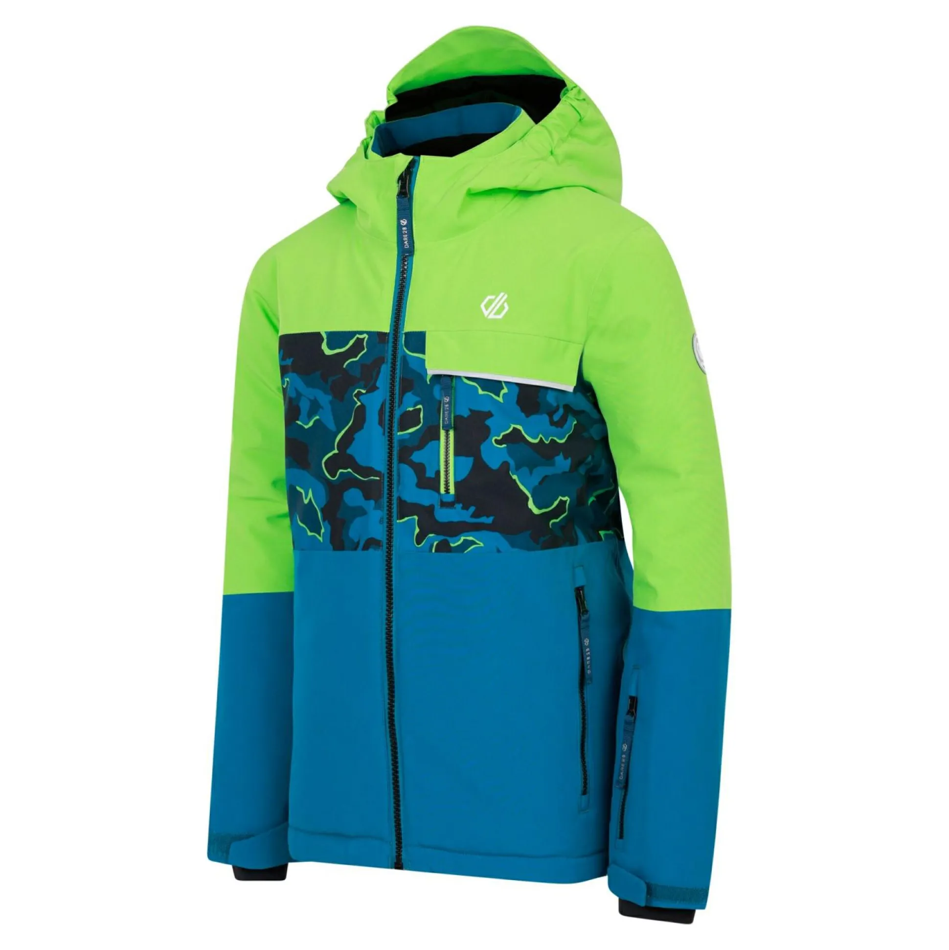 Dare 2b - Kids' Traverse II Ski Jacket | Green Blue Camo Print