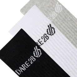 Dare 2b - Pack of 3 Unisex Crew Socks | Black / White / Grey Marl