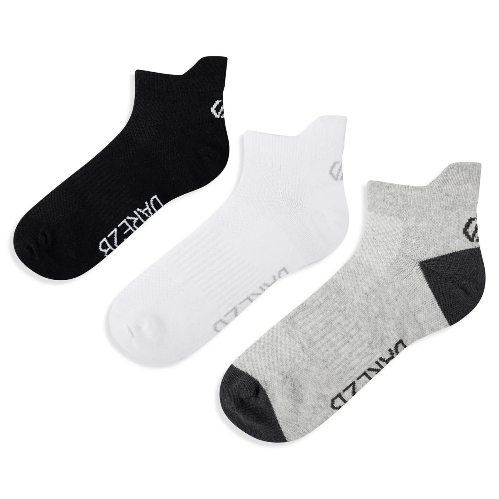 Dare 2b - Pack of 3 Unisex Movement Trainer Socks | Black & White