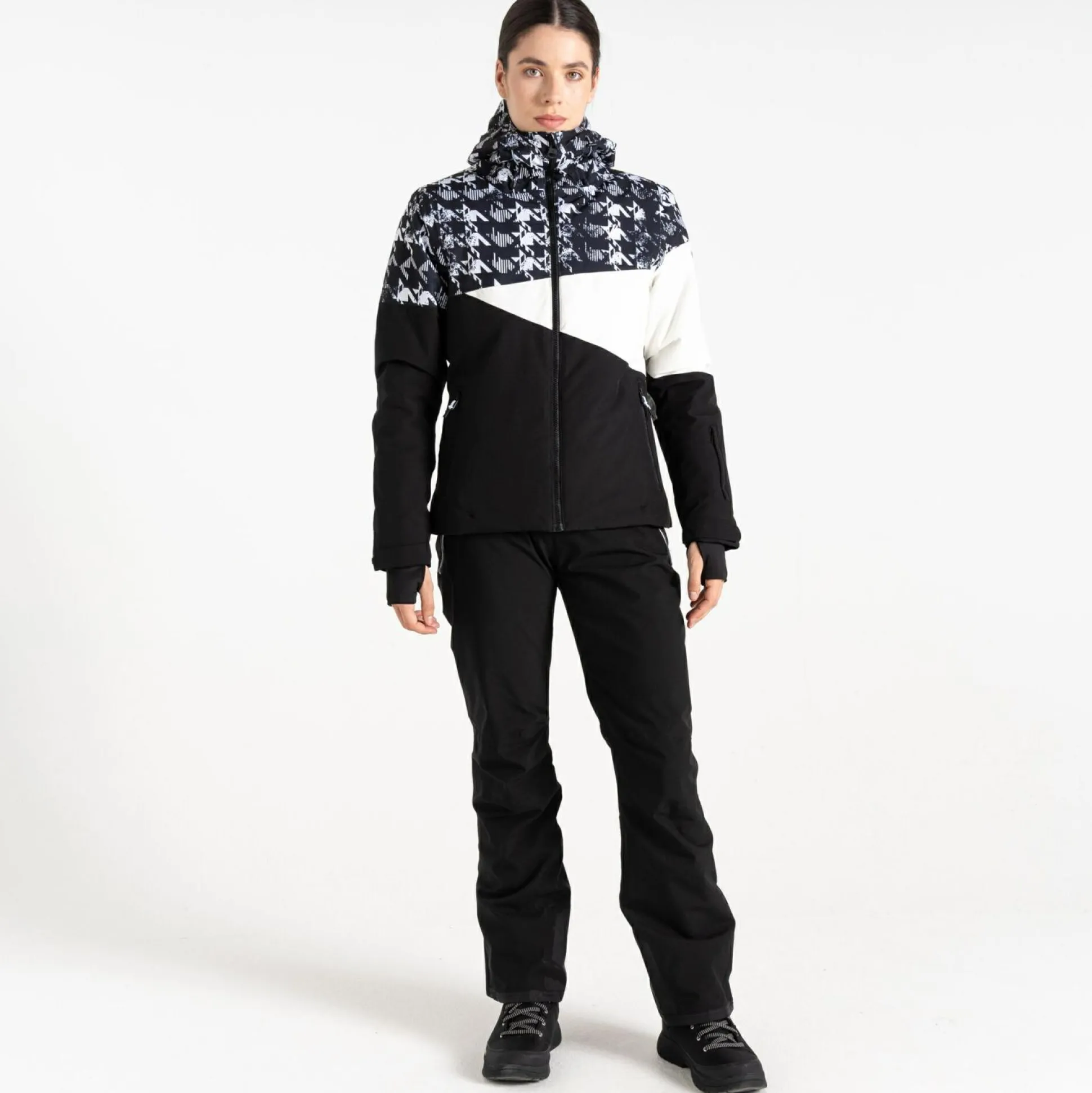Dare 2b - Women's Ice III Ski Jacket | Black Dogtooth Print