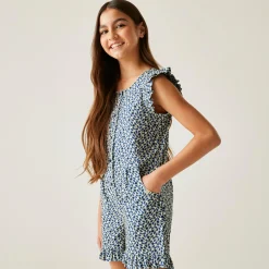 Girls Orla Kiely Playsuit | Jasmine Flower Blue