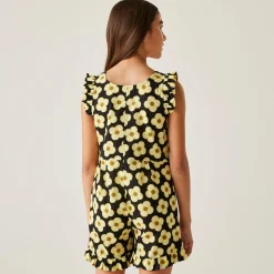 Girls Orla Kiely Playsuit | Spinning Flower Black