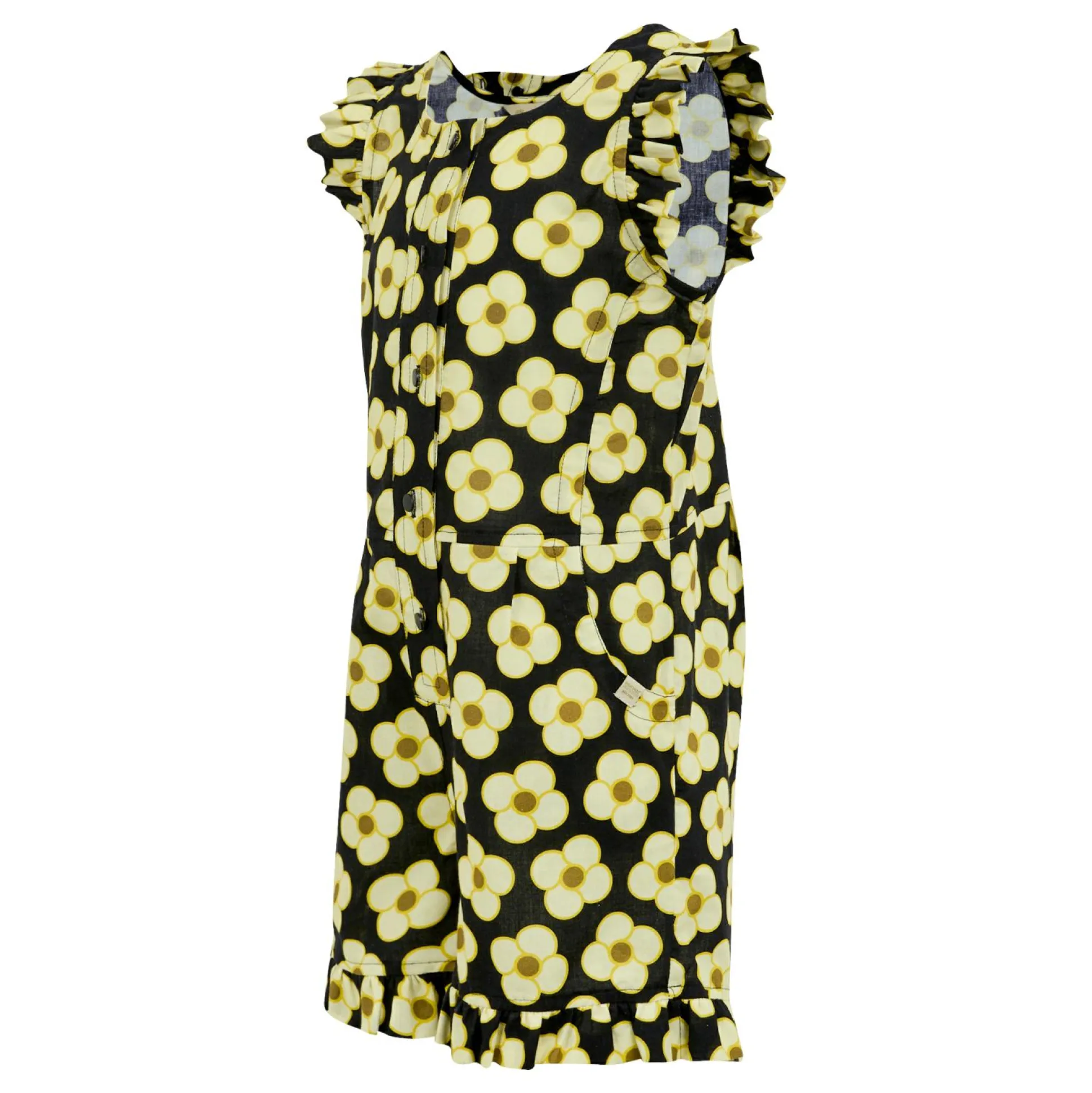 Girls Orla Kiely Playsuit | Spinning Flower Black