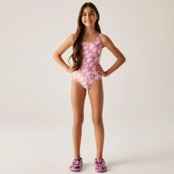 Girls Orla Kiely Swimsuit | Jasmine Flower Lilac Cream