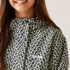 Girls Orla Kiely Swing Waterproof Jacket | Jasmine Flower Black
