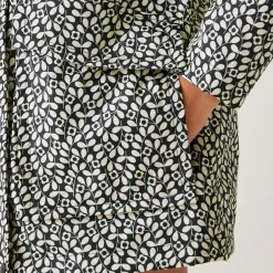 Girls Orla Kiely Swing Waterproof Jacket | Jasmine Flower Black