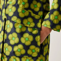 Girls Orla Kiely Swing Waterproof Jacket | Spinning Flower Navy
