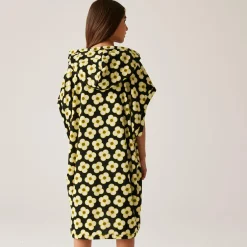 Girls Orla Kiely Towelling Robe | Spinning Flower Black