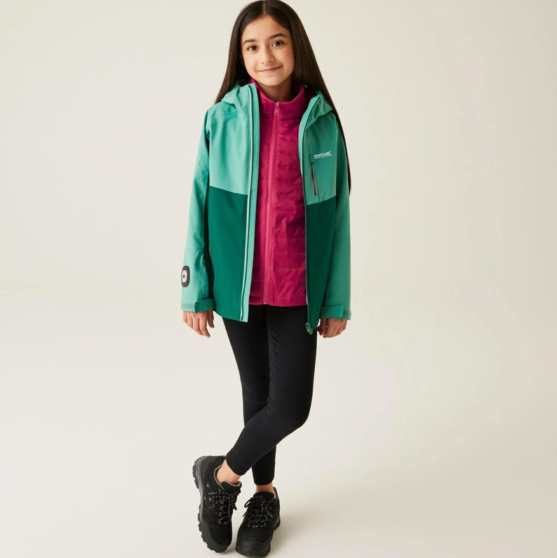 Girls Trekktain 3-in-1 Jacket | Rain Forest Dusty Green