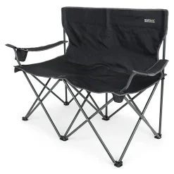 Isla Double Camping Chair with Storage Bag | Black Seal Grey
