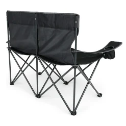 Isla Double Camping Chair with Storage Bag | Black Seal Grey