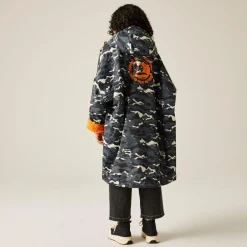 Junior Waterproof Changing Robe | Black Camo Persimmon