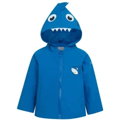 Kids' Animal Print Waterproof Jacket | Bubbles The Shark Hawaiian Blue