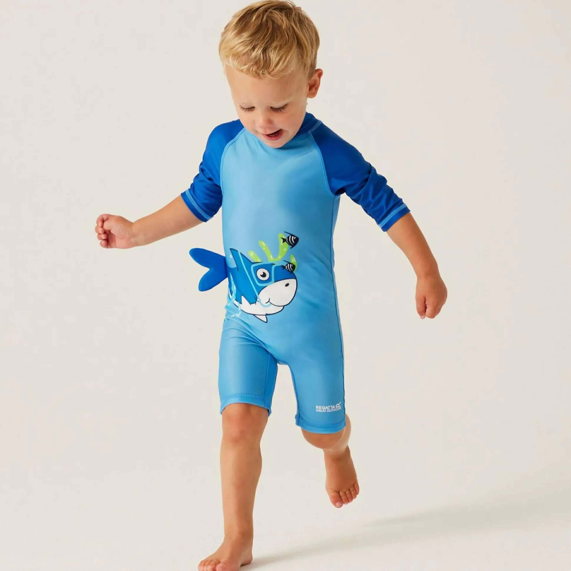 Kids' Animal Swimsuit | Bubble The Shark Elysium Blue Hawaiian Blue