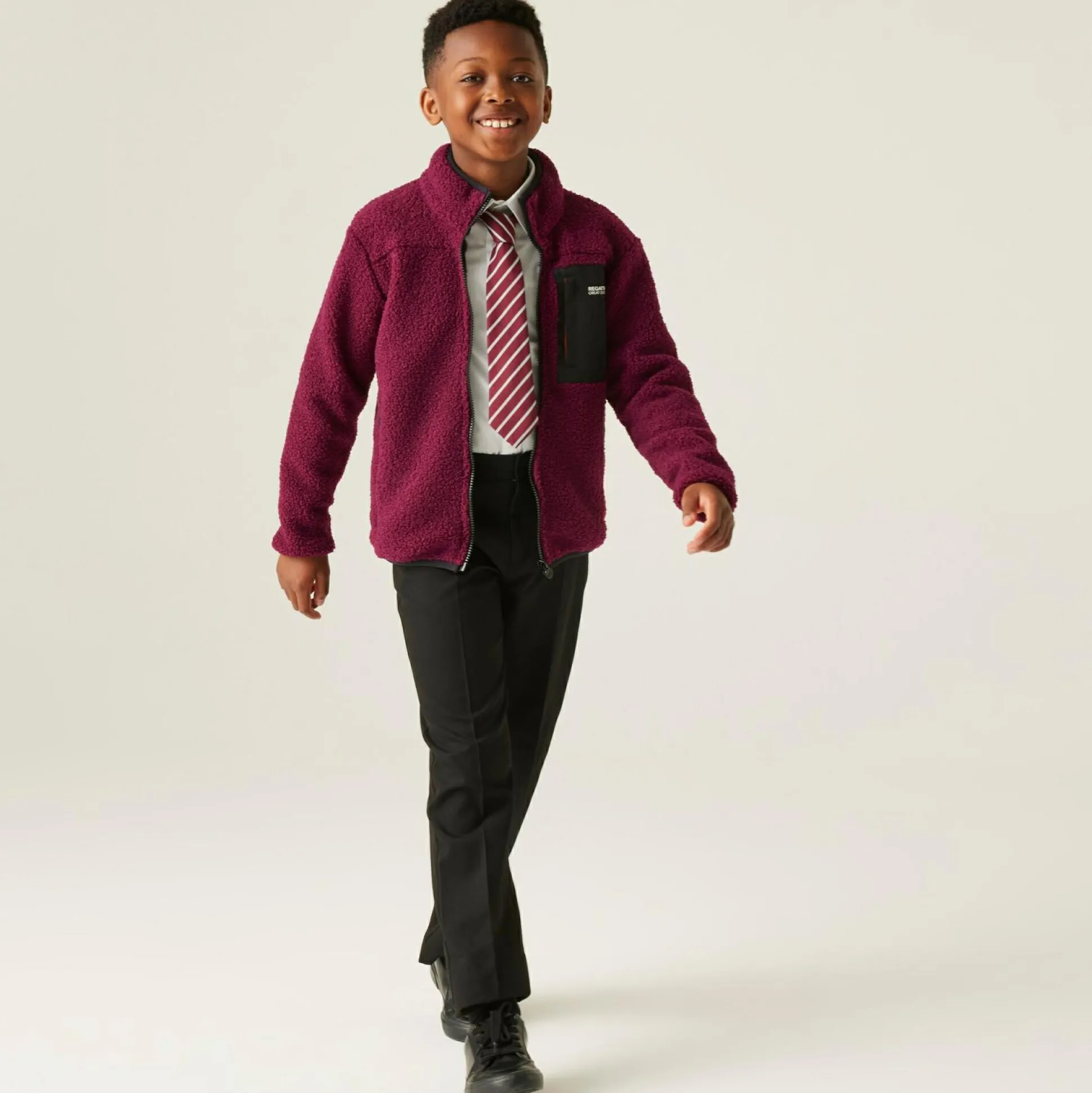 Kids' Frankie Warm Full Zip Fleece | Dark Pimento
