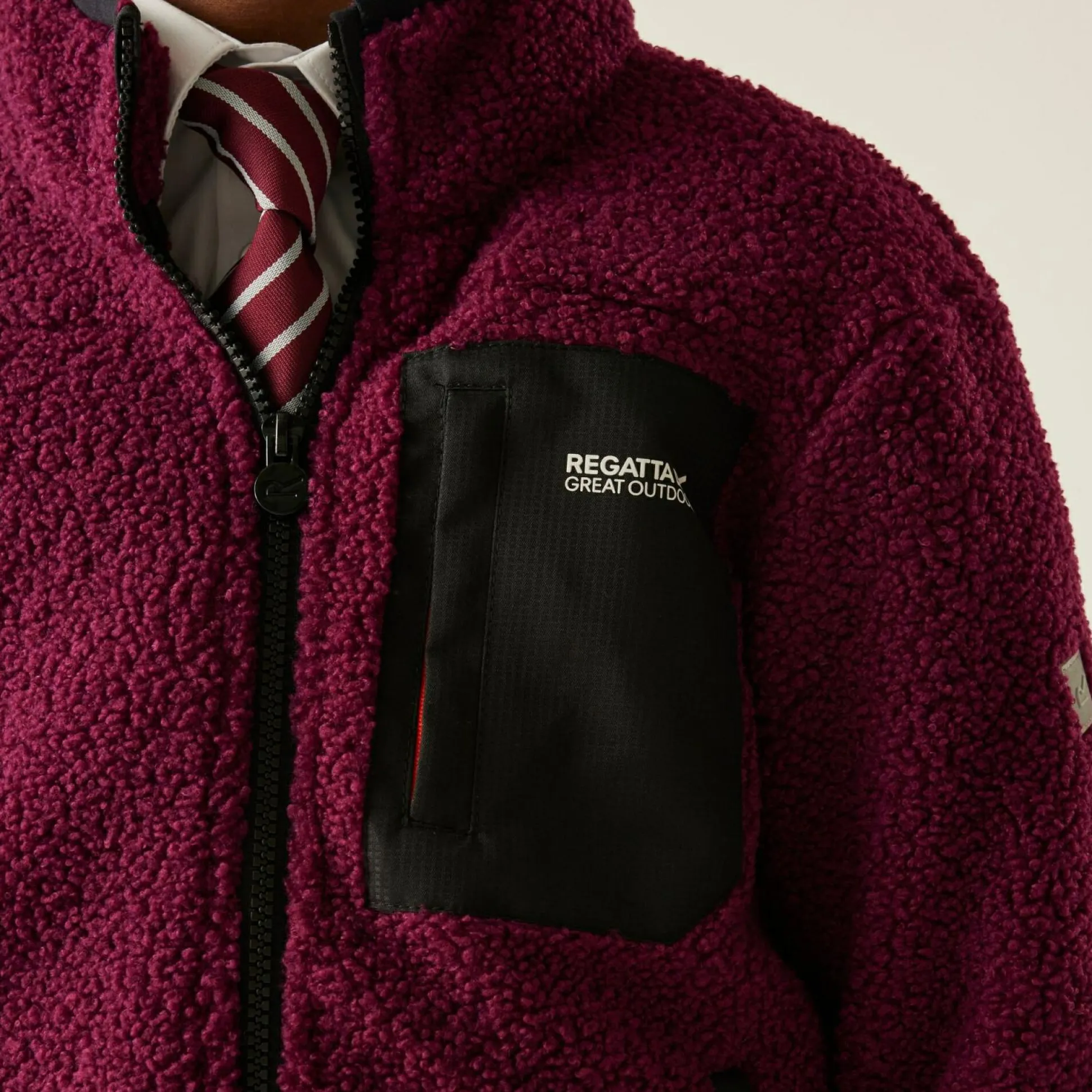 Kids' Frankie Warm Full Zip Fleece | Dark Pimento