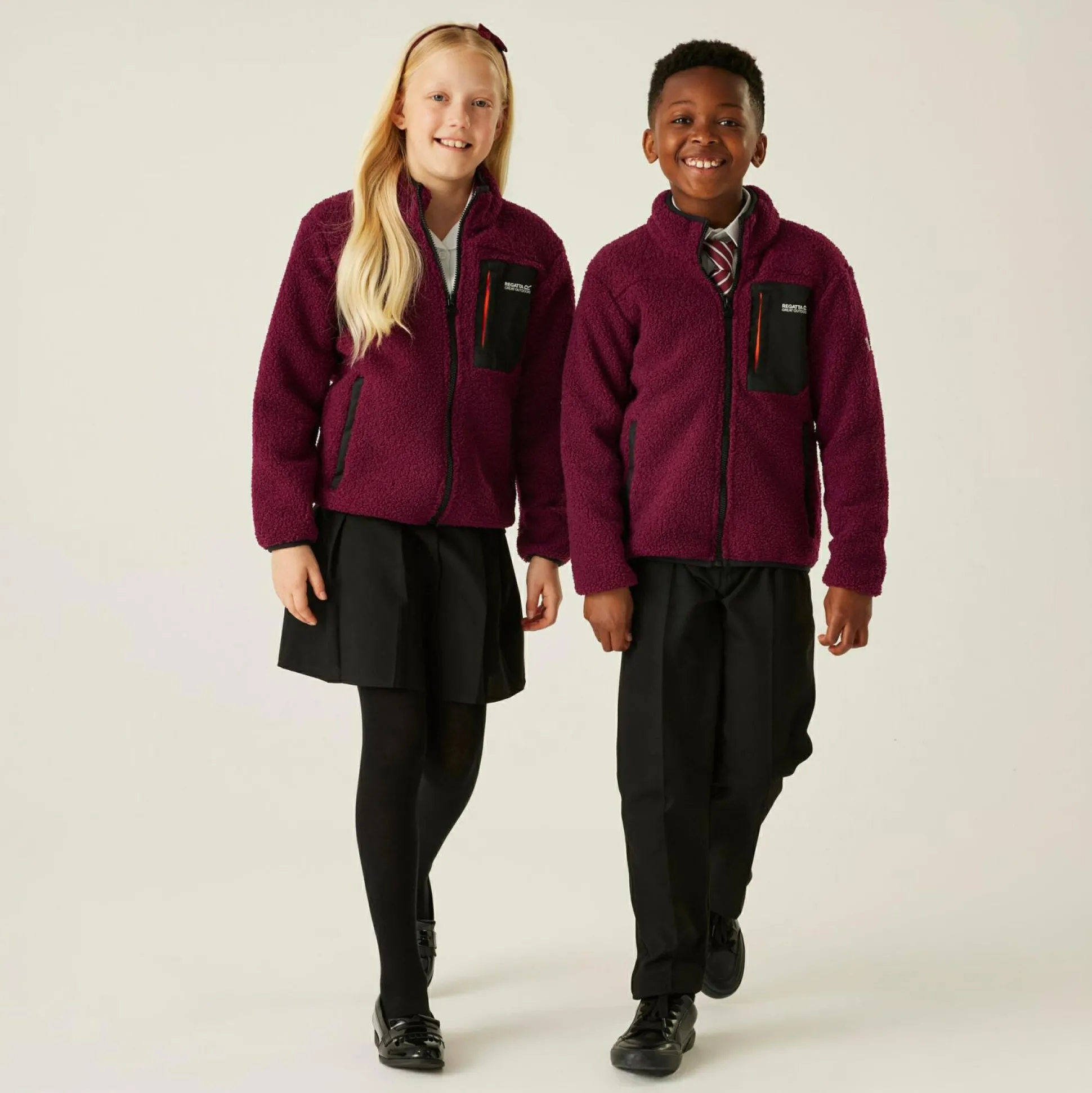 Kids' Frankie Warm Full Zip Fleece | Dark Pimento