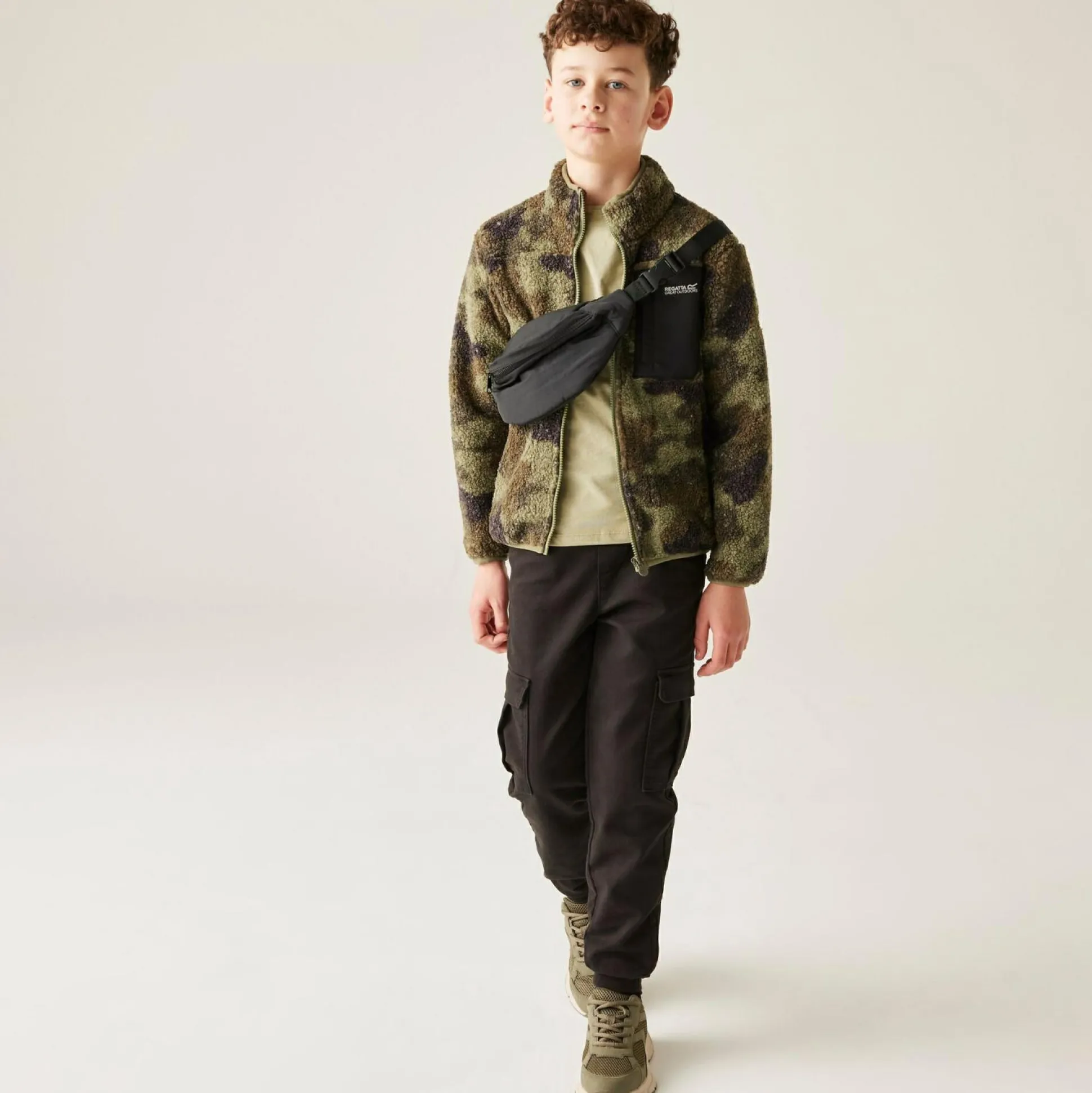 Kids' Frankie Warm Full Zip Fleece | Olive Camo Print