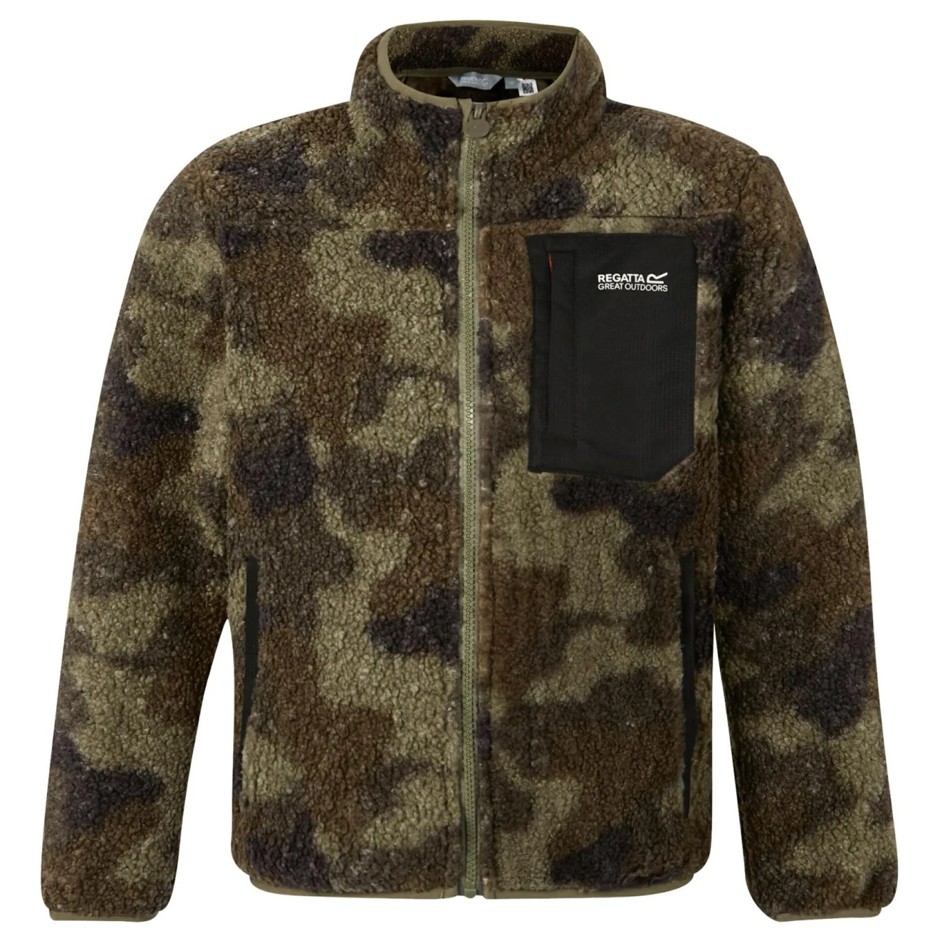Kids' Frankie Warm Full Zip Fleece | Olive Camo Print