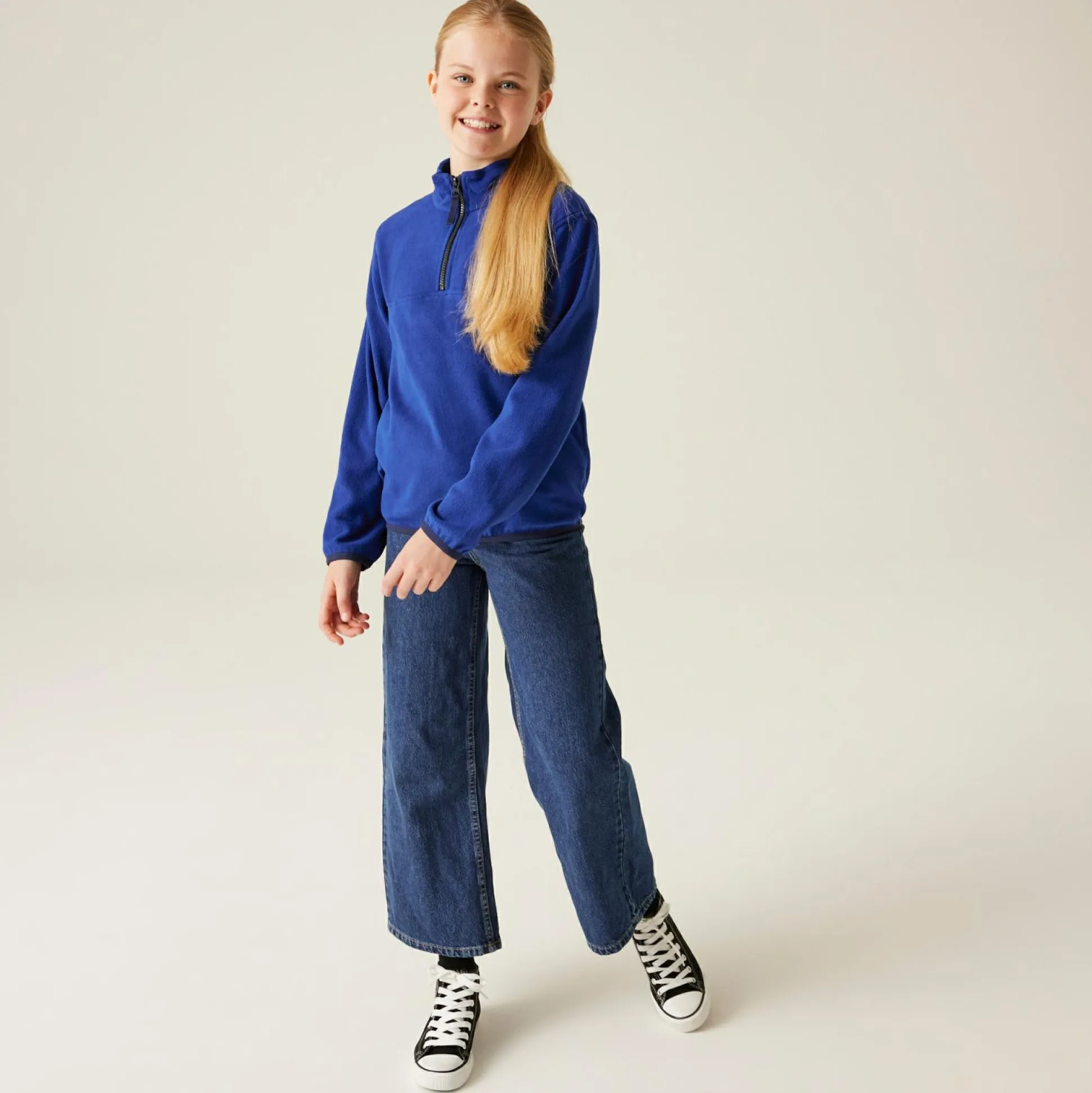 Kids' Half Zip Micro Fleece | New Royal