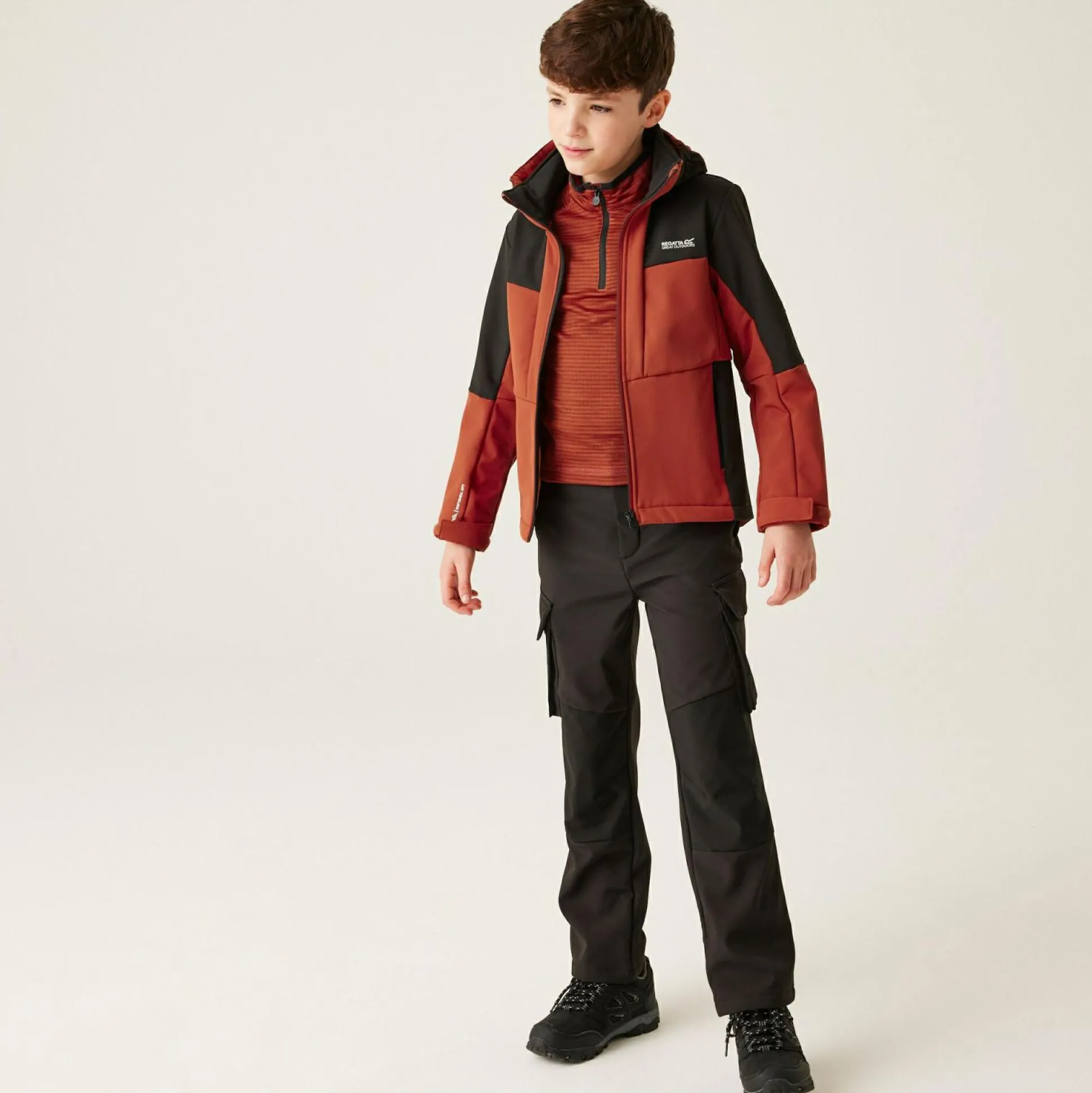 Kids' Haydenbury II Softshell Jacket | Red Ochre Black