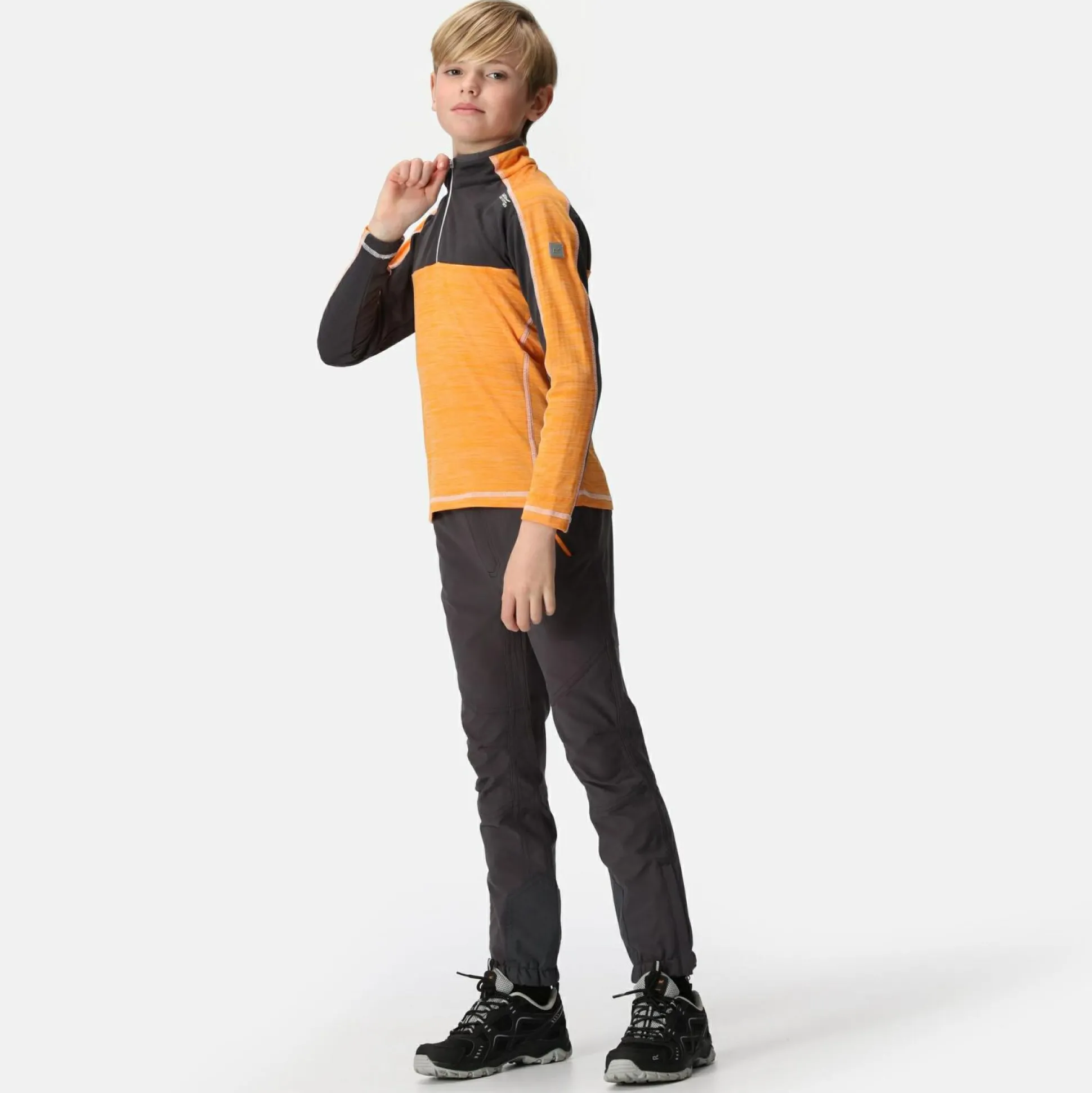 Kids' Hewley Fleece | Apricot Crush Seal Grey
