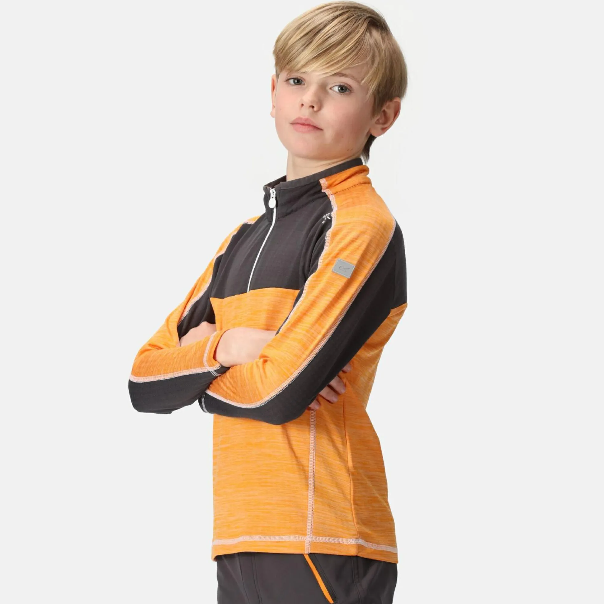 Kids' Hewley Fleece | Apricot Crush Seal Grey