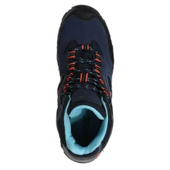 Kids' Holcombe Waterproof Mid Walking Boots | Navy Fiery Coral