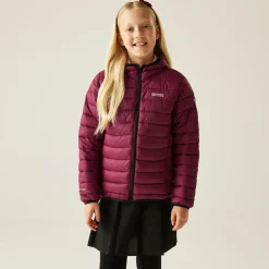 Kids' Hooded Marizion Baffled Jacket | Dark Pimento