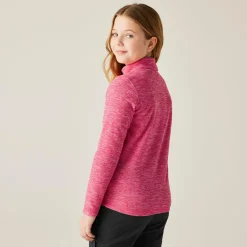 Kids' Hot Shot Marl Half Zip Fleece | Pink