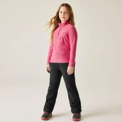 Kids' Hot Shot Marl Half Zip Fleece | Pink