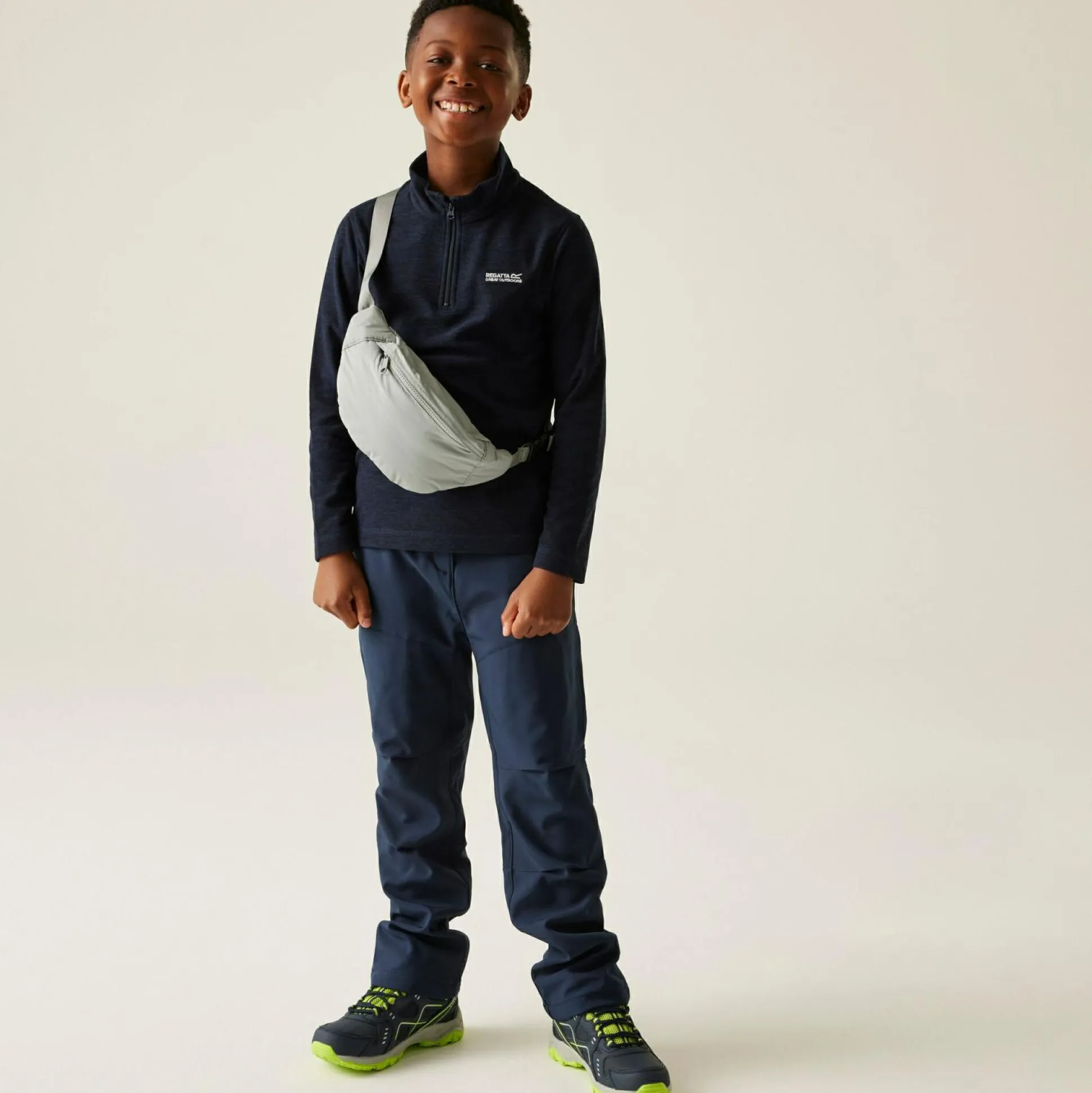 Kids' Hot Shot Marl Half Zip Fleece | Navy Blue