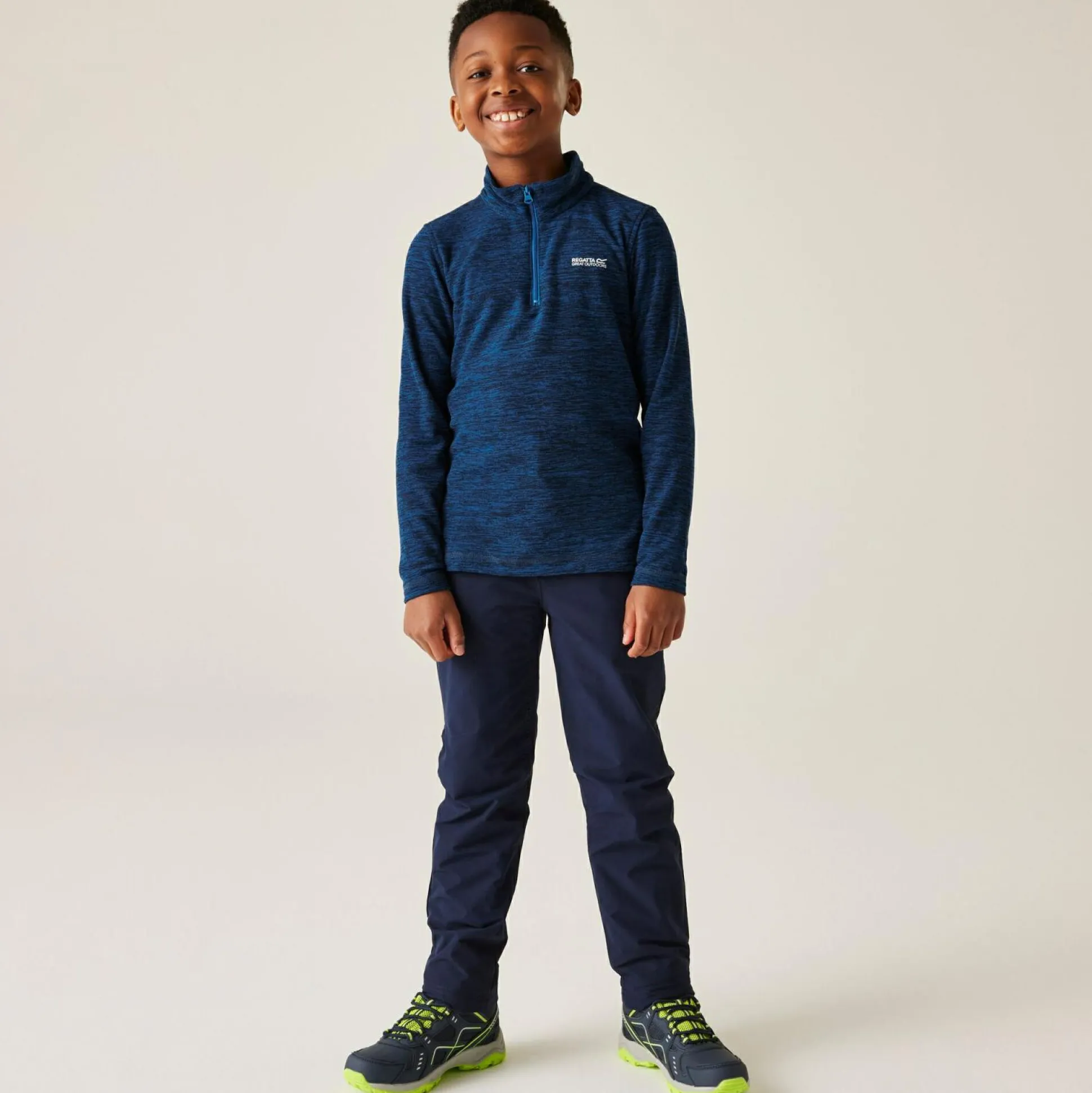 Kids' Hot Shot Marl Half Zip Fleece | Blue