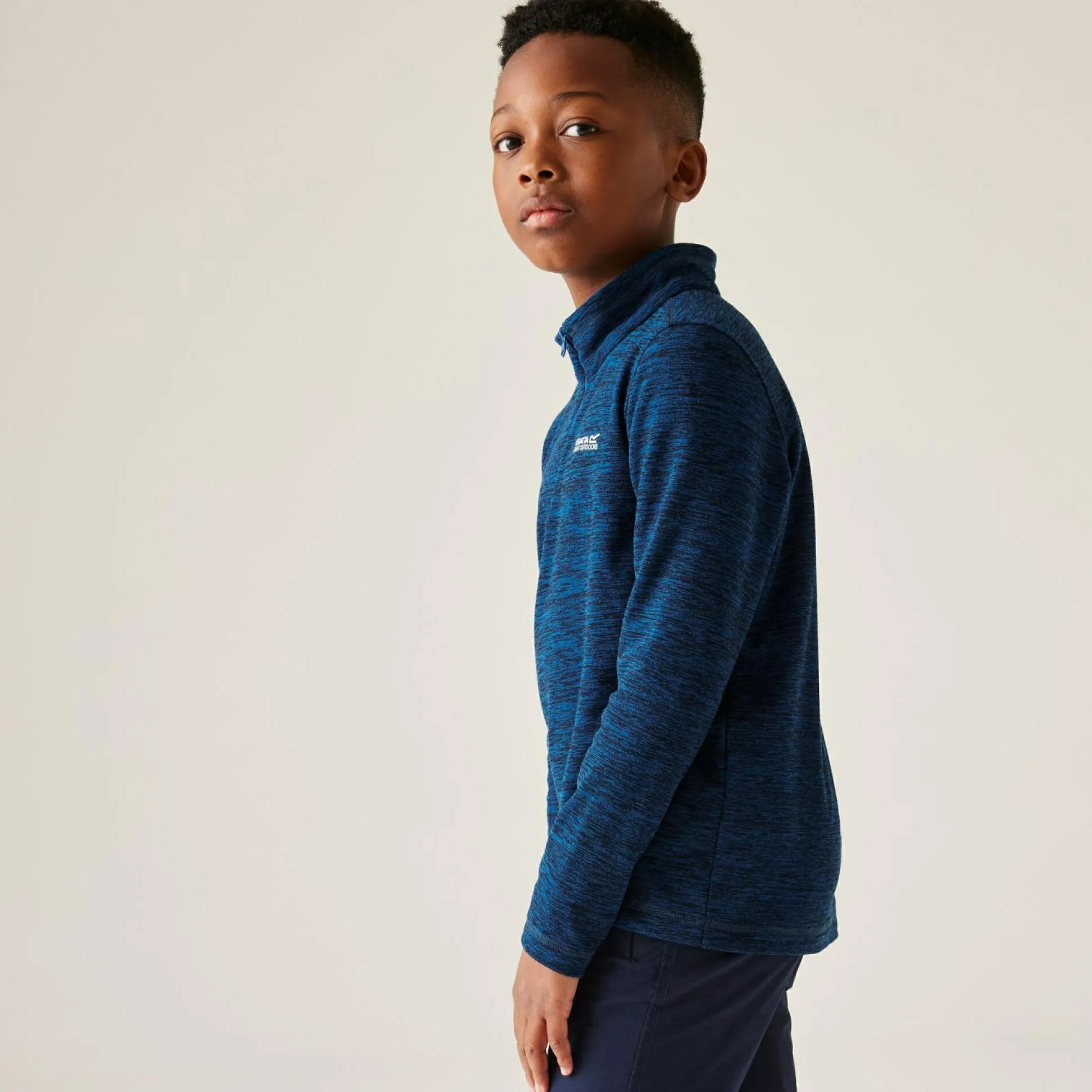 Kids' Hot Shot Marl Half Zip Fleece | Blue