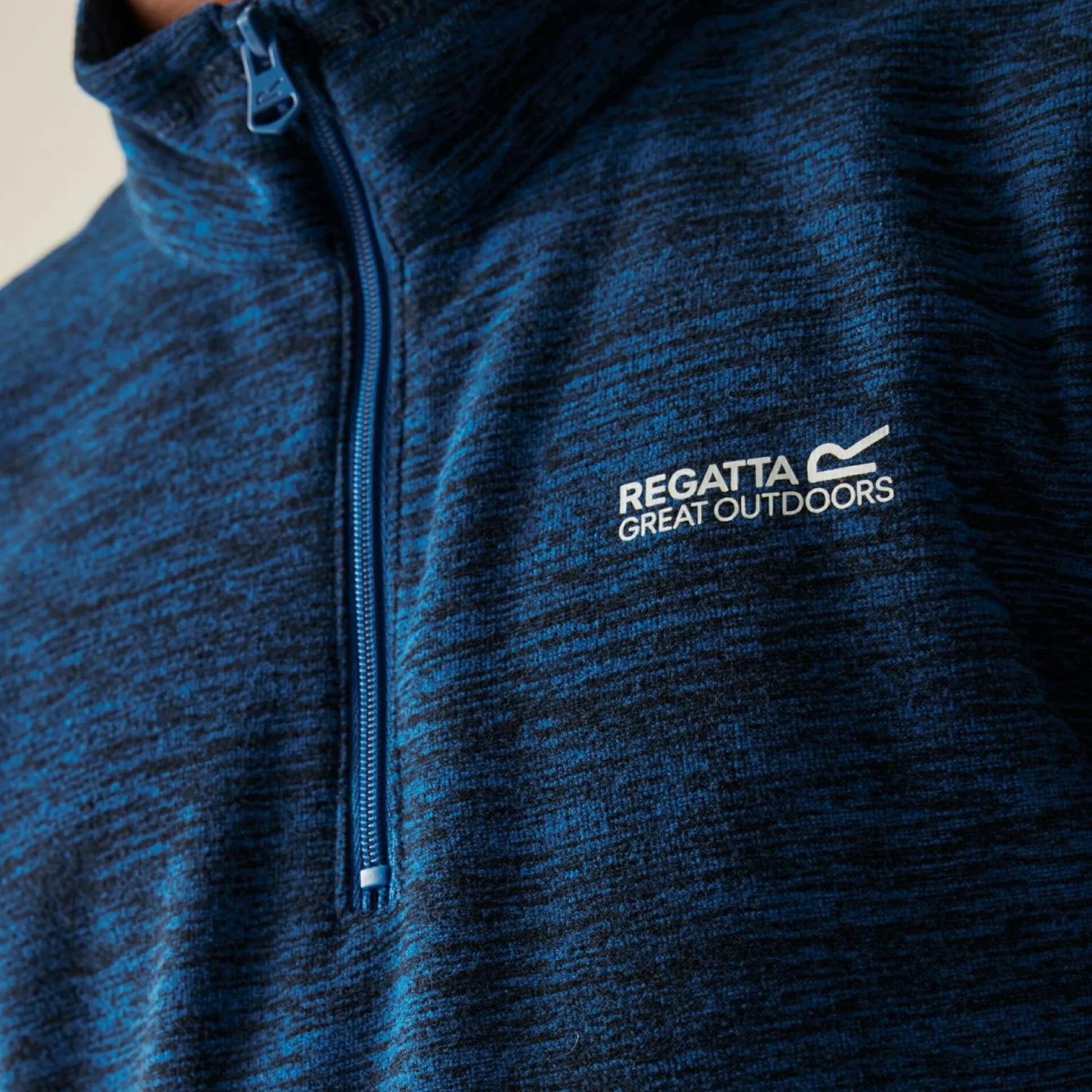Kids' Hot Shot Marl Half Zip Fleece | Blue