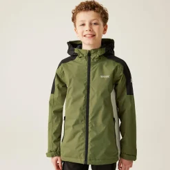 Kids' Hurdle V Waterproof Jacket | Nephrite Green Black Abbey Stone