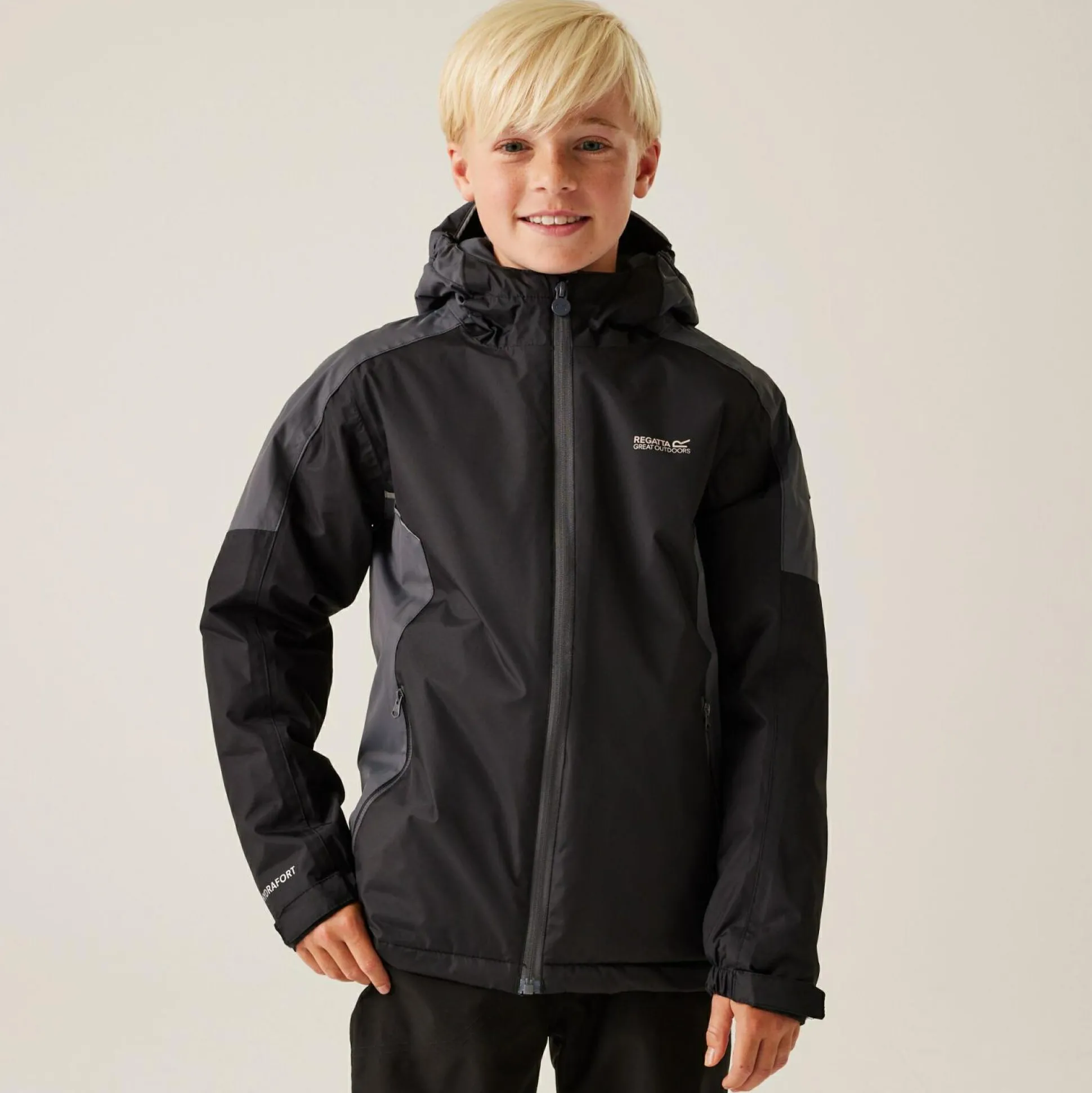 Kids' Hurdle V Waterproof Jacket | Black Seal Grey