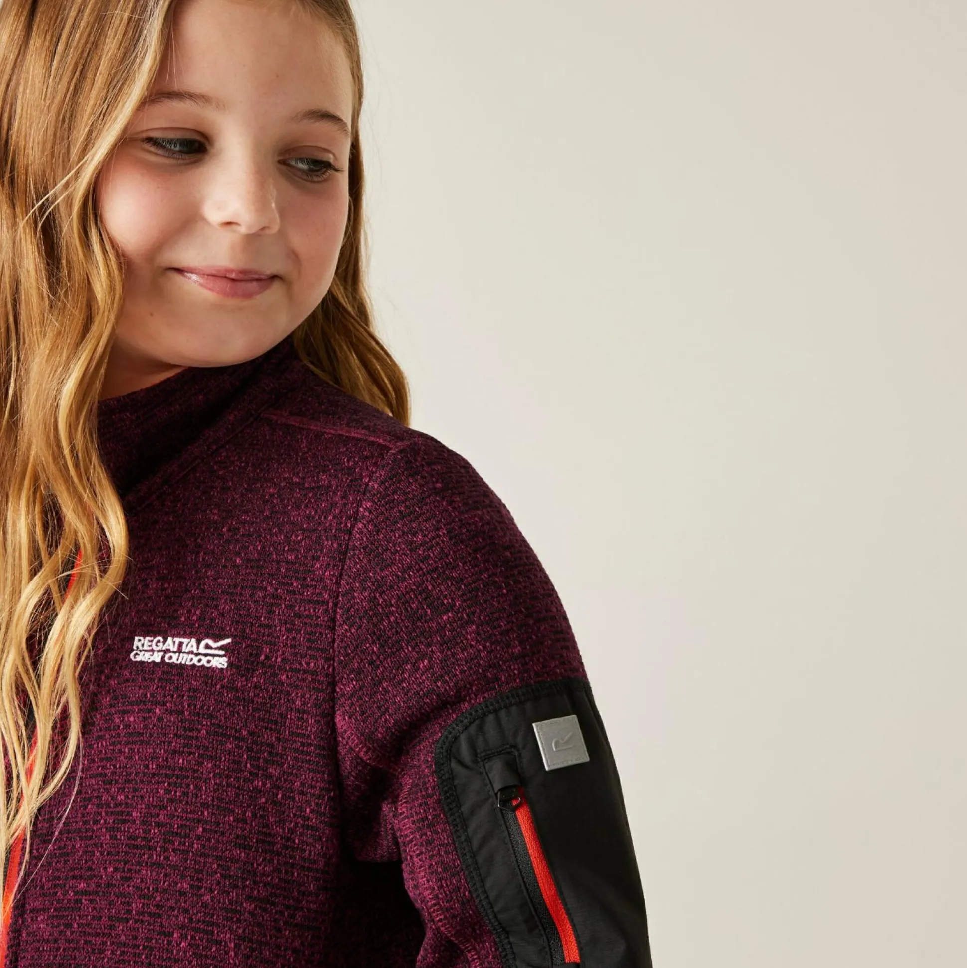 Kids' Junior Newhill Full Zip Fleece | Dark Pimento