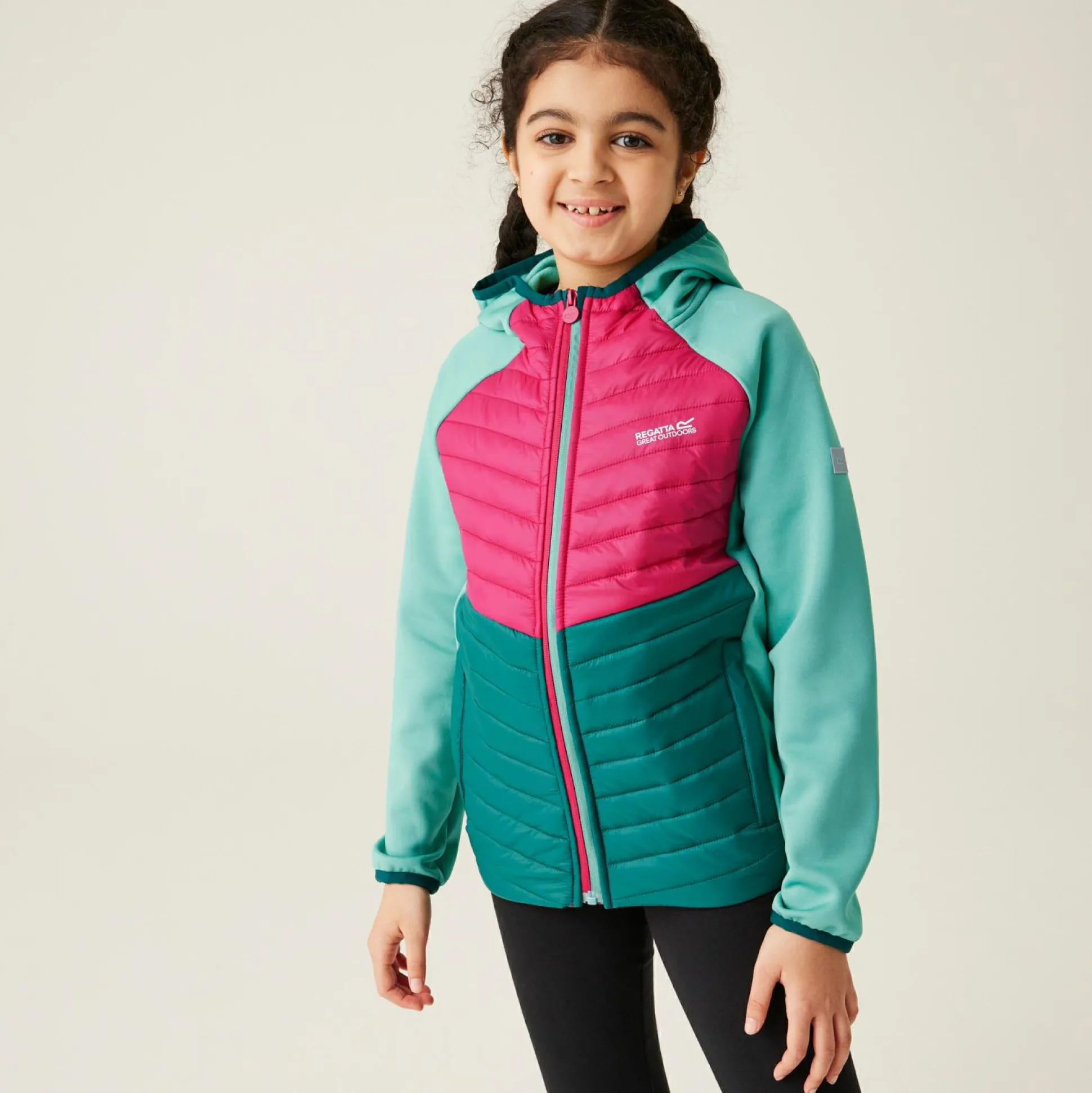 Kids' Kielder Hybrid VIII Jacket | Dusty Green Deep Pink