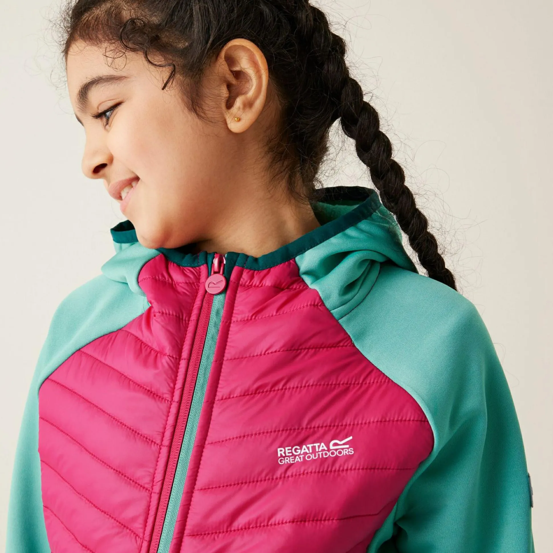 Kids' Kielder Hybrid VIII Jacket | Dusty Green Deep Pink